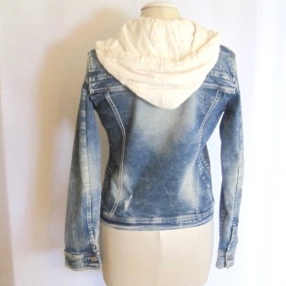 Kenzo Jeans Distressed Trucker Jean Jacket W/Hood - Picture 4 of 8